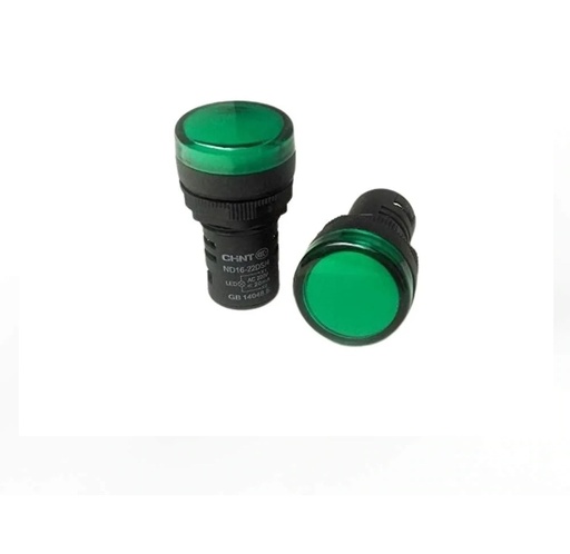 [6335CHT-ND16 - 22CS/4 G] PILOTO LUMINOSO LED  MARCA  CHINT  MOD. ND16-22   COLOR VERDE  220V  22MM
