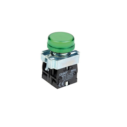 [6335VAR-NP2 - BV63] PILOTO VERDE CON BOMBILLO LED 110 / 220V