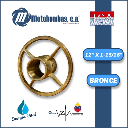 [3633ISA-0080040726] PORTACHUMACERA 12" X 1-15/16" BRONCE