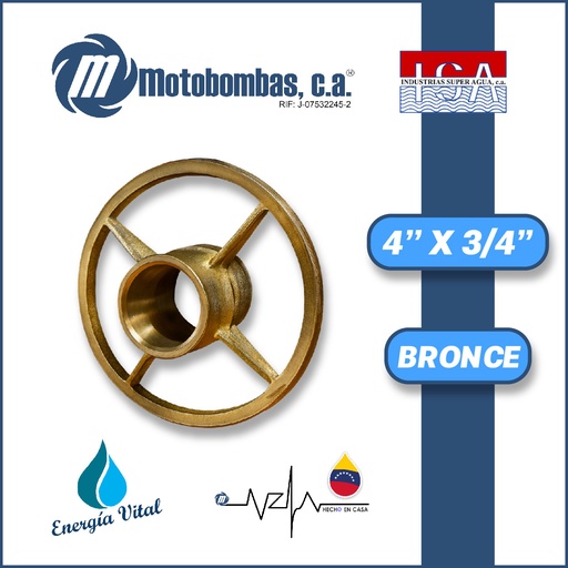[3633ISA-0080020602] PORTACHUMACERA 4" X 3/4" BRONCE