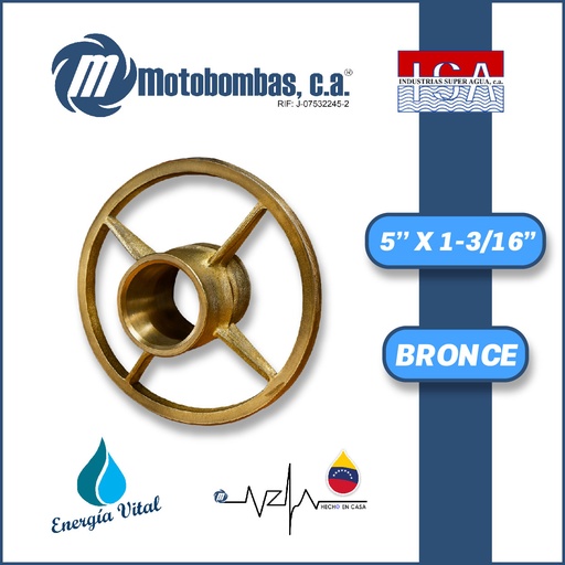 [3633ISA-0080040401] PORTACHUMACERA 5" X 1-3/16" BRONCE