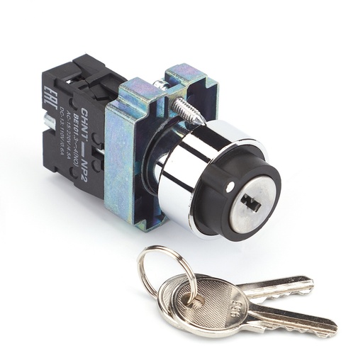 [6305CHT-CHT-NP2 - BG21] SELECTOR METALICO  2 POSICIONES  C/LLAVE  1NO  MARCA CHINT  MOD. NP2BG21  22MM