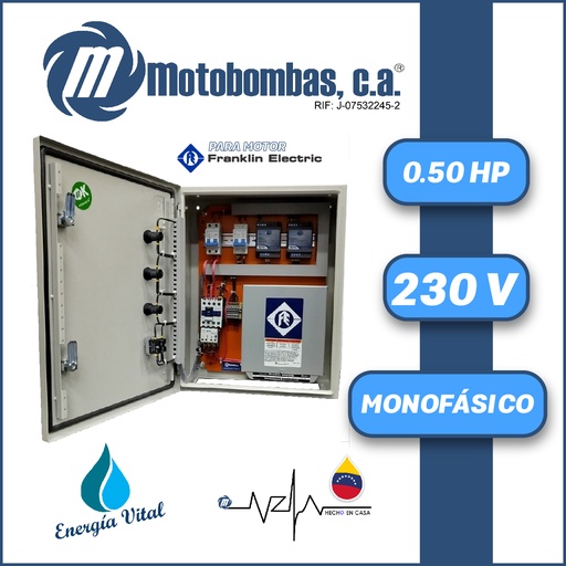[6013MDE-6013MDE-IF005BAS2XN230-MI55-0000] TABLERO DE CONTROL Y POTENCIA P/ MOTOR FRANKLIN ELECTRIC MF SERIE MDE MOD. TMDEFEQD005    0,50HP 1PH/230V