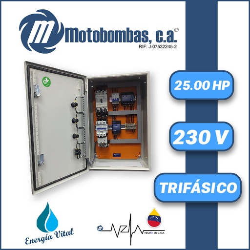 [6153MDE-TMDE711300250-0000] TABLERO DE CONTROL Y POTENCIA TF  P/ MOTOR SUMERGIBLE SERIE MDE MOD. TMDE711300250 25,00HP 3PH/230V DOL