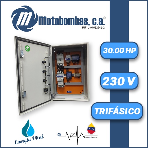 [6153MDE-TMDE711300300-0000] TABLERO DE CONTROL Y POTENCIA TF  P/ MOTOR SUMERGIBLE SERIE MDE MOD. TMDE711300300 30,00HP 3PH/230V DOL