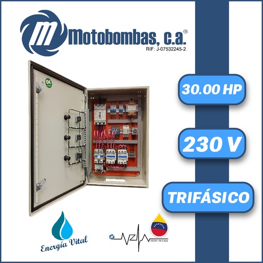 [6153MDE-TMDE712300300-0000] TABLERO DE CONTROL Y POTENCIA TF  P/ MOTOR SUMERGIBLE SERIE MDE MOD. TMDE712300300 30,00HP 3PH/230V ARRANQUE ESTRELLA-TRIANGULO