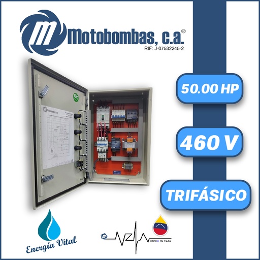 [6153MDE-TMDE711400500-0000] TABLERO DE CONTROL Y POTENCIA TF  P/ MOTOR SUMERGIBLE SERIE MDE MOD. TMDE711400500 50,00HP 3PH/460V DOL