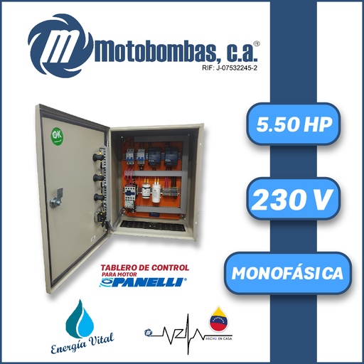 [6023MDE-6023MDE-PM055CON3XN230-MI55-0000] TABLERO DE CONTROL Y POTENCIA P/ MOTOR PANELLI MF SERIE MDE MOD. TMDEPAN055    5,50HP 1PH/230V