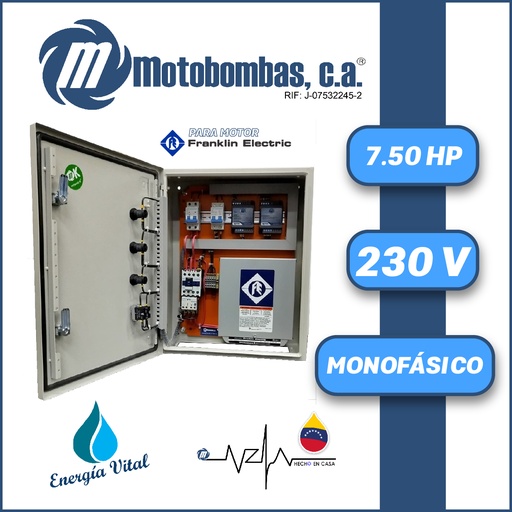 [6013MDE-6013MDE-IF075EST2DN230-MI55-0000] TABLERO DE CONTROL Y POTENCIA P/ MOTOR FRANKLIN ELECTRIC MF SERIE MDE MOD. TMDEFESTD075    7,50HP 1PH/230V