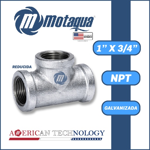 [3815VAR-TEE09R008H010H-1020] TEE REDUCIDA A/C GALVANIZADA SERIE VAR MOD.   1" X 3/4"