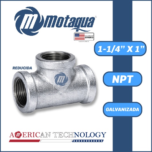 [3815VAR-TEE09R010H012H-1020] TEE REDUCIDA A/C GALVANIZADA SERIE VAR MOD.   1-1/4" X 1"