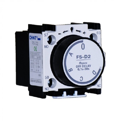 [6825CHT-F5 - D2] TEMPORIZADOR OFF DELAY  MONTAJE SUPERIOR  MARCA  CHINT  SERIE  F5-D2  MOD.  0.1 - 30SEG  