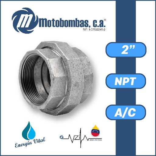 [3885ISA-8000001201] UNION UNIVERSAL A/C GALVANIZADA SERIE VAR MOD.  2"