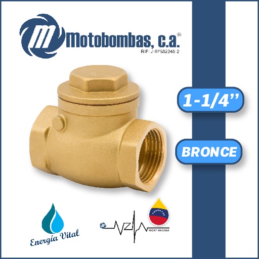 [4205VAR-8200290036] VALVULA     RETENCION    HORIZONTAL SERIE VAR BRONCE MOD. 1-1/4"