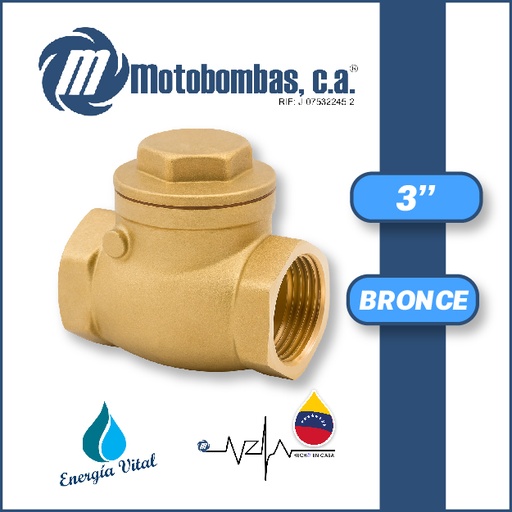 [4205VAR-8200290040] VALVULA     RETENCION HORIZONTAL SERIE VAR BRONCE MOD. 3"