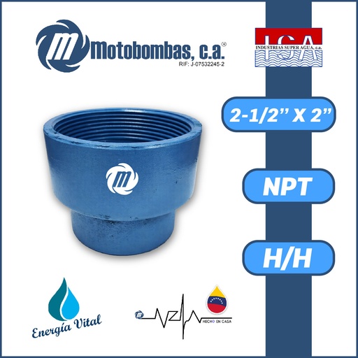 [3993ISA-COPA0R020H025H-ACERO] REDUCCION A/C ROSCADA SERIE ISA MOD. H/H  2-1/2" X 2"