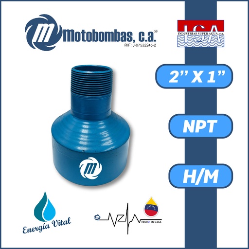 [3983ISA-COPA0R010M020H-ACERO] REDUCCION A/C ROSCADA SERIE ISA MOD. H/M   2" X 1"
