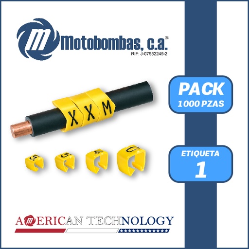 [6914VAR-14-0000] MARCACABLE ANILLO - UNO (1) - PAQUETE DE 1000 PZA