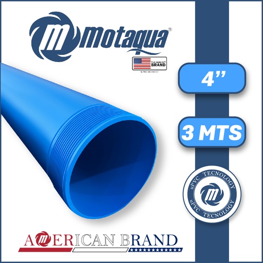 [5855MKD-CCLS040X118L00-UPVC] TUBO CASING CIEGO LISO uPVC MOTAQUA MKD CM 4,00" x 3 MTS
