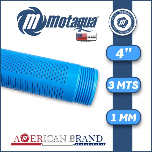 [5885MKD-CRLM040X118L10-UPVC] TUBO CASING RANURADO LISO uPVC MOTAQUA MKD CM 4,00" X 3 MTS X 1,00 MM