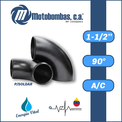 [3805VAR-CODO9S015M015M-1020] CODO A/C P/SOLDAR A-234 SCH40 SERIE VAR MOD. 90 GRADOS  1-1/2"