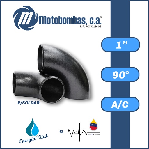 [3805VAR-CODO9S010M010M-1020] CODO A/C P/SOLDAR A-234 SCH40 SERIE VAR MOD. 90 GRADOS   1"