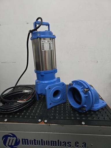 [5355MTS-2T160SVE050RKJ-SF01] BOMBA SUMERGIBLE AGUAS SERVIDAS TF MOTAQUA SERIE MTS MOD. 2T160SVM50 VORTEX 160GPM 5,00HP 230V 60HZ 3.450RPM 4"NPT CODO