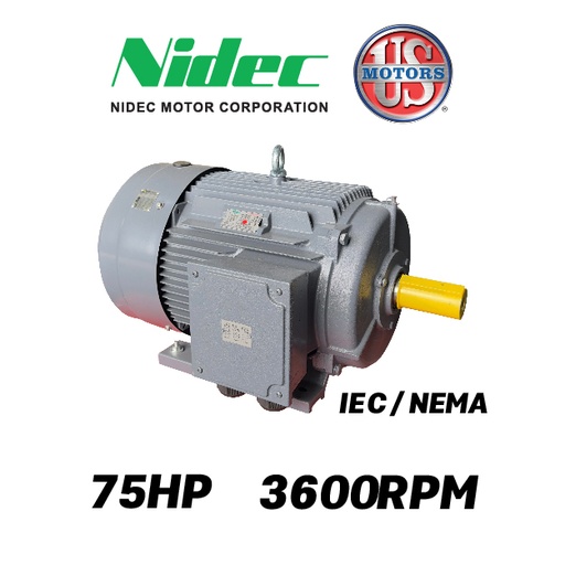 [7705USM-T275HP] MOTOR HORIZONTAL TF JM2P  75,00HP 3600RPM US MOTORS 225M-360 TF JM2P / CCD127S 3PH 220-440V 2P SF 1,15 9W IEC