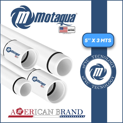 [5715MGS-6H1D500X118L20-UPVC] TUBO COLUMNA uPVC MOTAQUA MGS HEAVY1  5" X 3,00 MTS