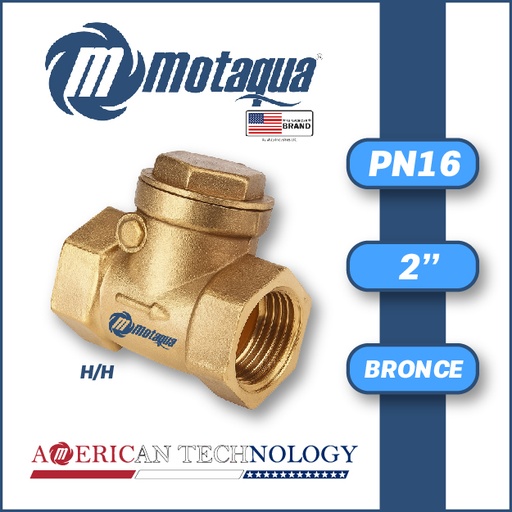 [4205MFD-RSHP0200PN016R-0000] VALVULA     RETENCION   HORIZONTAL MOTAQUA SERIE MFD PN16 ROSCADA H/H PESADO BRONCE A MOD.  2"