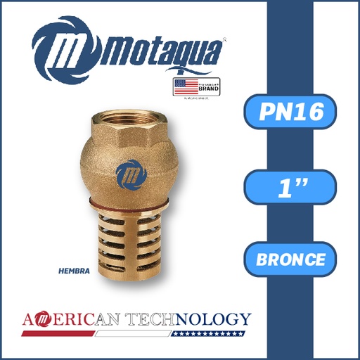 [4205MFD-RPHP0100PN016R-0000] VALVULA    RETENCION PIE MOTAQUA SERIE MFD PN16 ROSCADA H C/COLADOR PESADO BRONCE A MOD.  1"