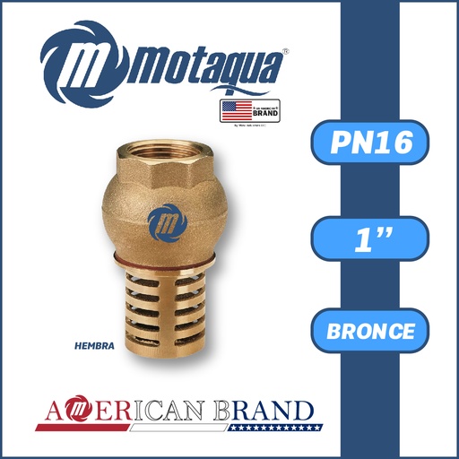[4205MFD-RPHP0100PN016R-0000] VALVULA    RETENCION PIE MOTAQUA SERIE MFD PN16 ROSCADA H C/COLADOR PESADO BRONCE A MOD.  1"