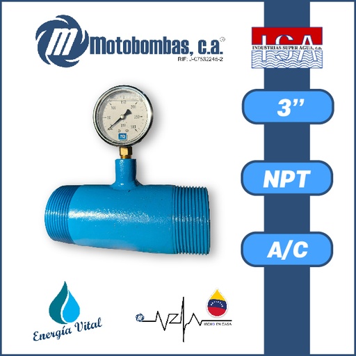 [3963ISA-] NIPLE CORTO P/MANOMETRO A/C ASTM A53 SCH 40 CONEXION 1/4" SERIE ISA MOD.  3"