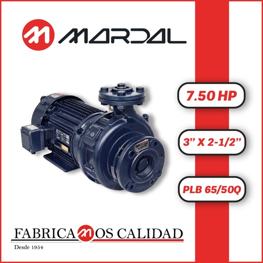 [5065MAR-] BOMBA MONOBLOCK  TF MARDAL PLB 65/50Q  3" X 2-1/2" 7,50HP 3PH/4P/220-440V/60HZ 1800RPM BRIDA DIN